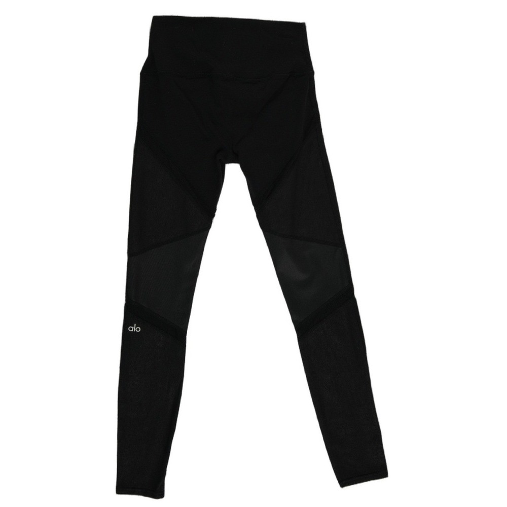Alo Yoga Moto Leggings Women's Size Small Black Mesh High Fitness Activewear
